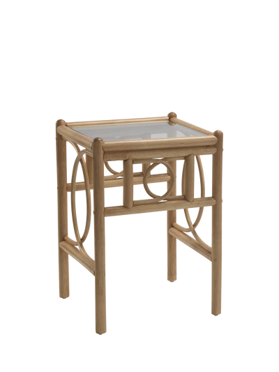 John Lewis Desser Madrid Rattan Side Table, Light Oak- Buy online at McGrocer