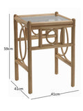 Desser Madrid rattan side table light oak 59x41x41cm, UK version
