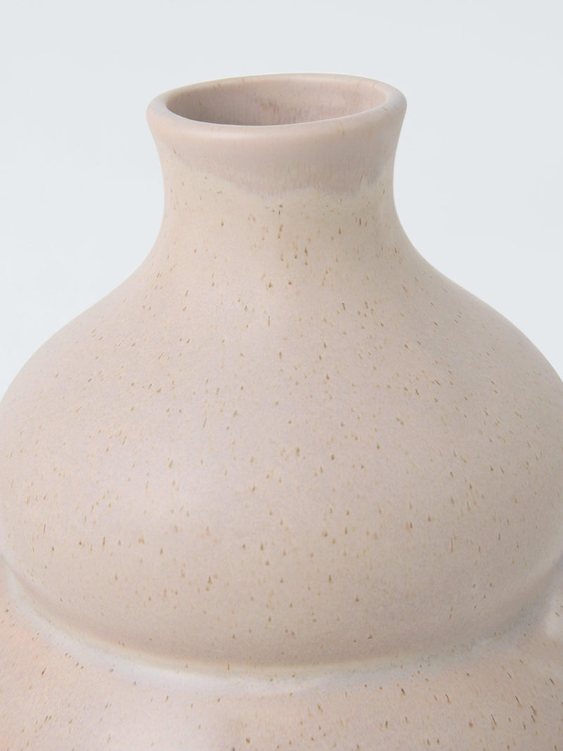 John Lewis wavy gourd stoneware vase brown 20cm - British product