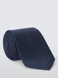 John Lewis Silk Fan Floral Tie, Navy
