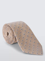 John Lewis John Lewis Silk Small Circle Tie, Champagne- Buy online at McGrocer
