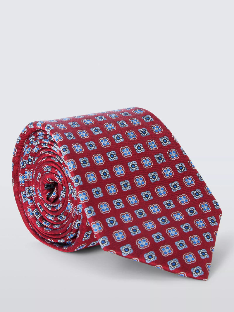John Lewis silk tie red foulard 148cm (British brand)