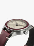 Hamilton Pilot Pioneer automatic watch red leather strap stainless steel, imported from the UK