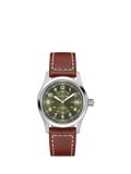 Hamilton field automatic watch green dial leather strap (British brand)