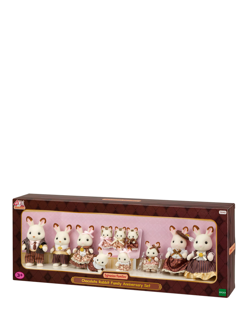 Sylvanian Families Chocolate Rabbit Family 40th anniversary set, UK version