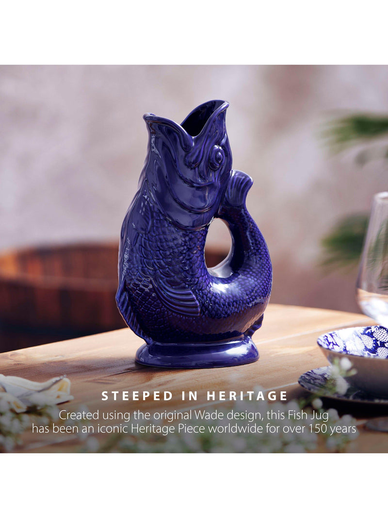 Wade Pottery fish jug cobalt blue 600ml, UK version