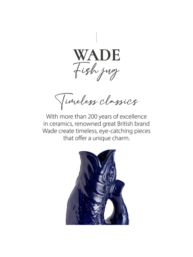 Wade Pottery fish jug cobalt blue 600ml, UK version