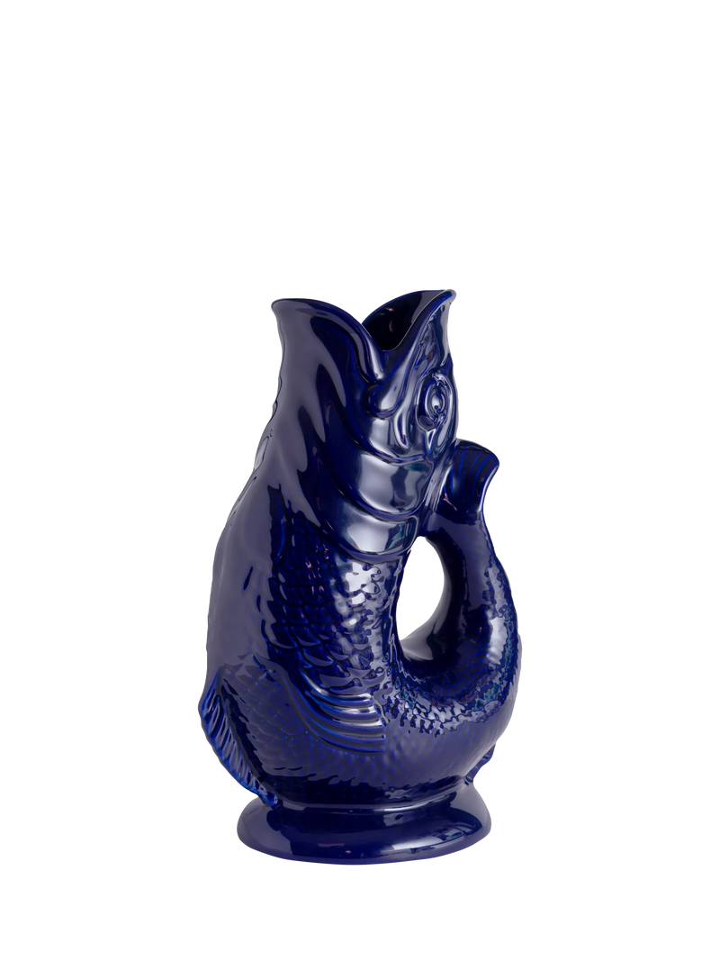 Wade Pottery fish earthenware jug 1.2L cobalt blue - British product