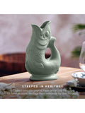 Wade Pottery fish earthenware jug 600ml sage green, UK version