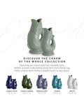Wade Pottery fish earthenware jug 600ml sage green, UK version