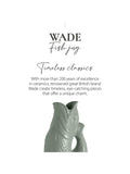 Wade Pottery fish earthenware jug 600ml sage green, UK version