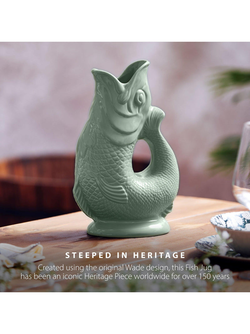 Wade Pottery fish earthenware jug sage green 1.2L (British brand)