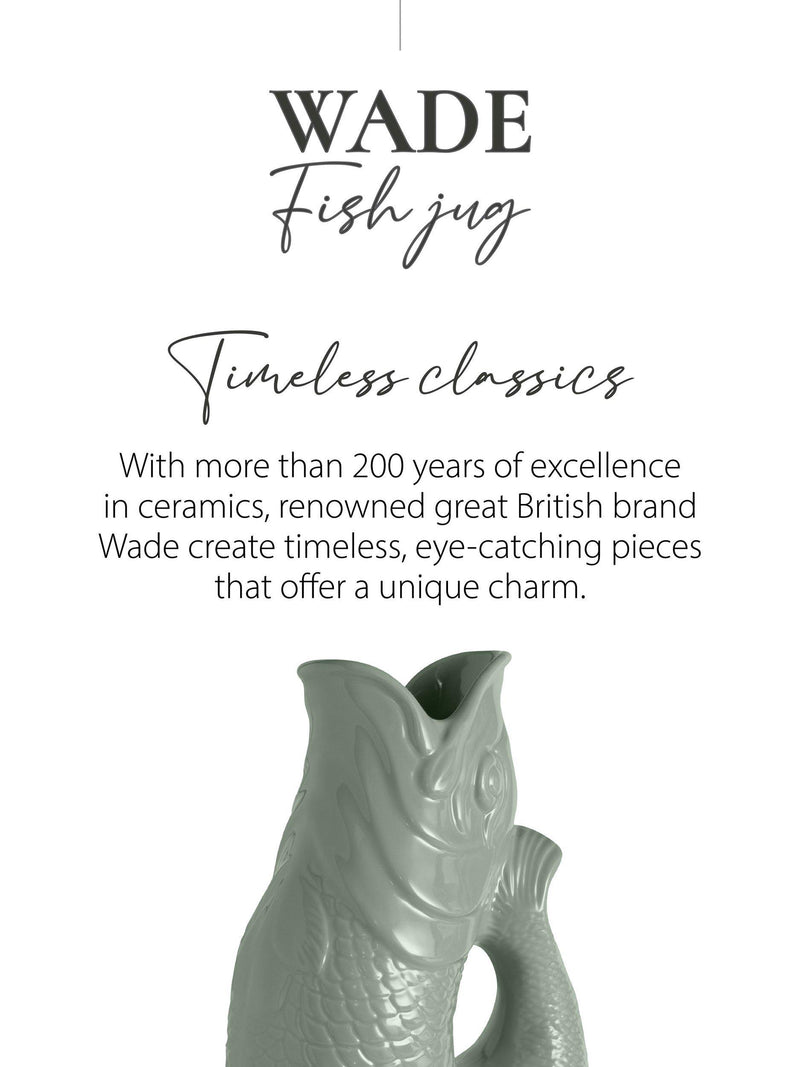 Wade Pottery fish earthenware jug sage green 1.2L (British brand)
