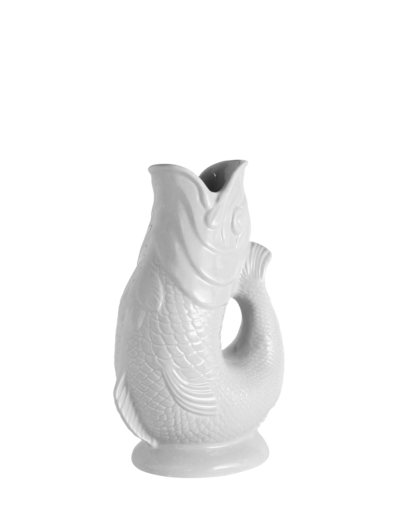 Wade Pottery fish earthenware jug white 1.2L, UK version
