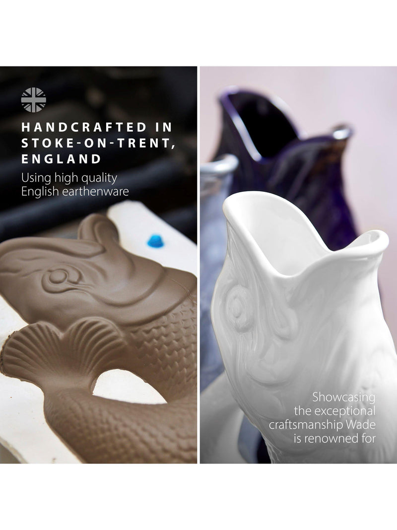 Wade Pottery fish earthenware jug white 1.2L, UK version