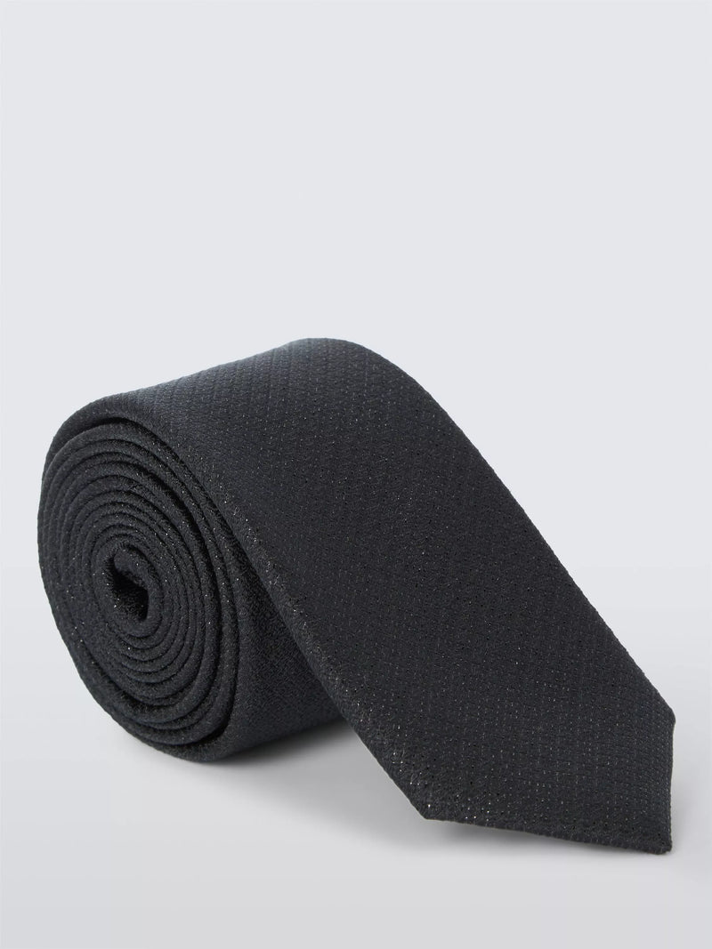 John Lewis sparkle silk blend tie black - British product