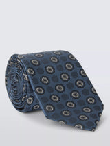 John Lewis John Lewis Large Circle Foulard Silk Tie Airforce- Buy online at McGrocer