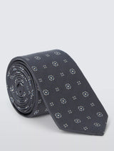 John Lewis John Lewis Small Square Foulard Silk Tie, Grey- Buy online at McGrocer