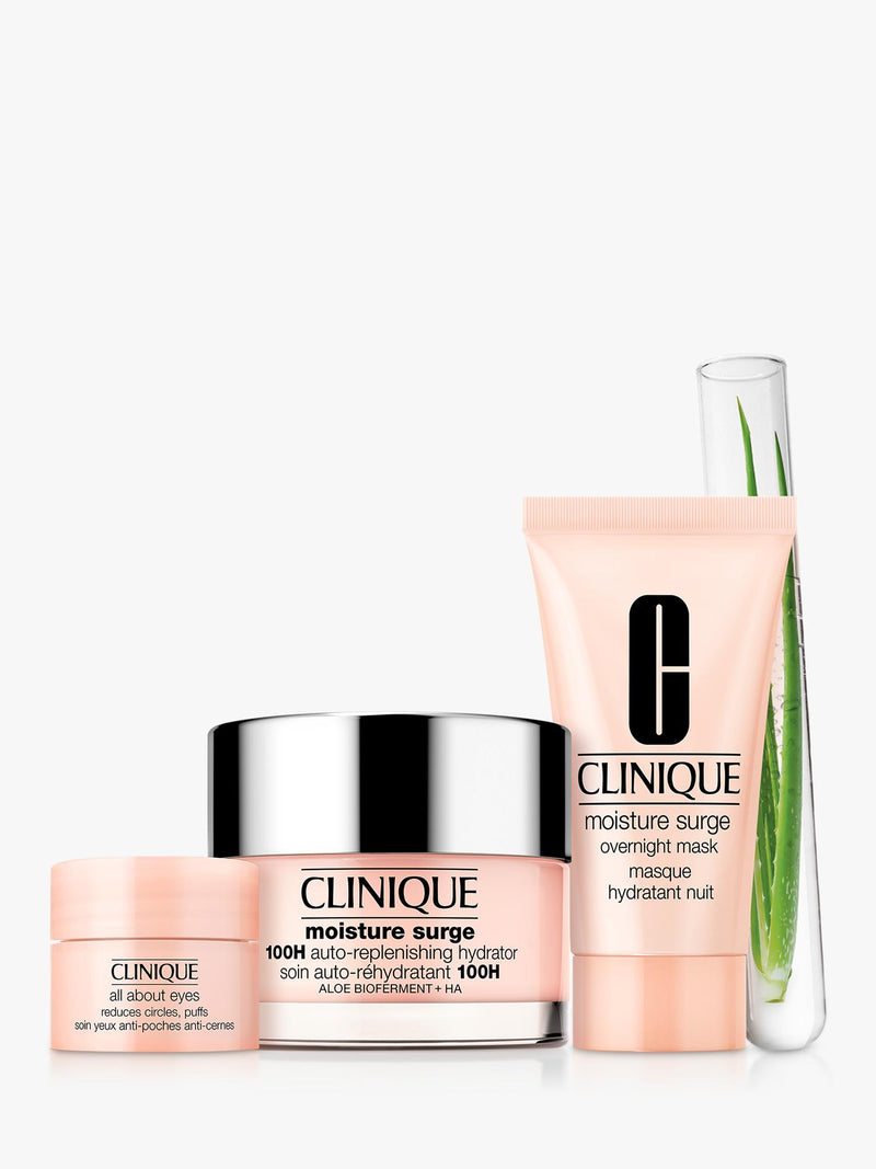Clinique Hydration & Glow gift set with Moisture Surge 100H hydrator, imported from the UK