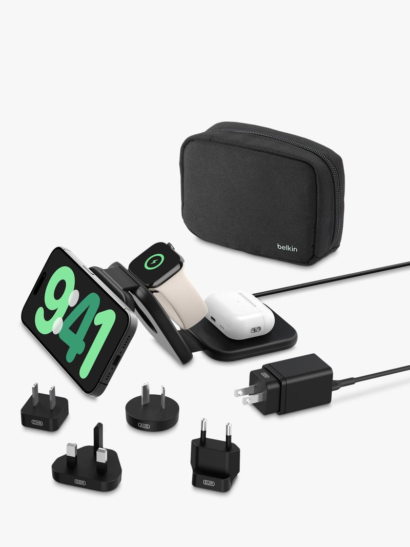 Belkin 3-in-1 magnetic foldable wireless charging pad travel - British product