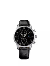 John Lewis Tommy Hilfiger 1791401 Chronograph Leather Strap Watch, Black- Buy online at McGrocer