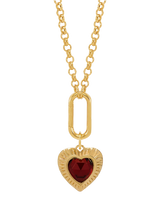 John Lewis Rachel Jackson London Personalised Electric Love Garnet Heart Pendant Necklace, Gold- Buy online at McGrocer