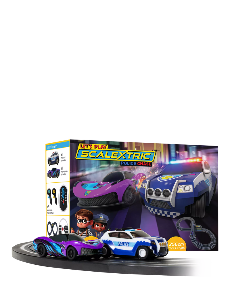 Scalextric Police Chase toy racing set, imported from the UK