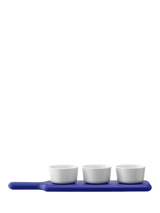 John Lewis LSA International Paddle Pop Ash Wood Board and 3 Snack Bowl Set, Tarn Blue- Buy online at McGrocer