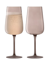 John Lewis LSA International Arc Contrast Champagne Glass Flute Set of 2 Earth 280ml- Buy online at McGrocer