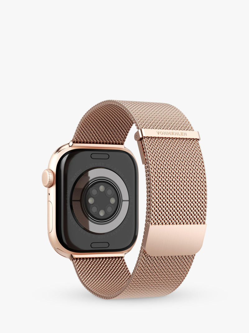 Vonmählen Milanese Loop 2 rose gold watch strap for Apple Watch, imported from the UK