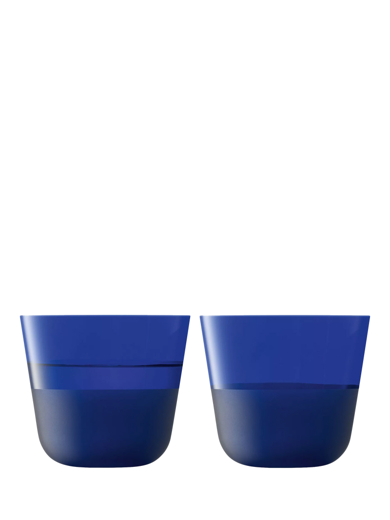 LSA International Arc Contrast glass tumblers set of 2 in cobalt 260ml - British product