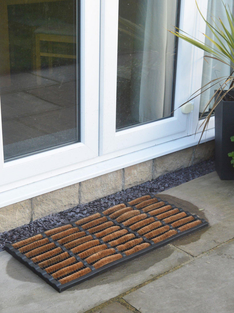 John Lewis rubber coir scraper door mat black - British product