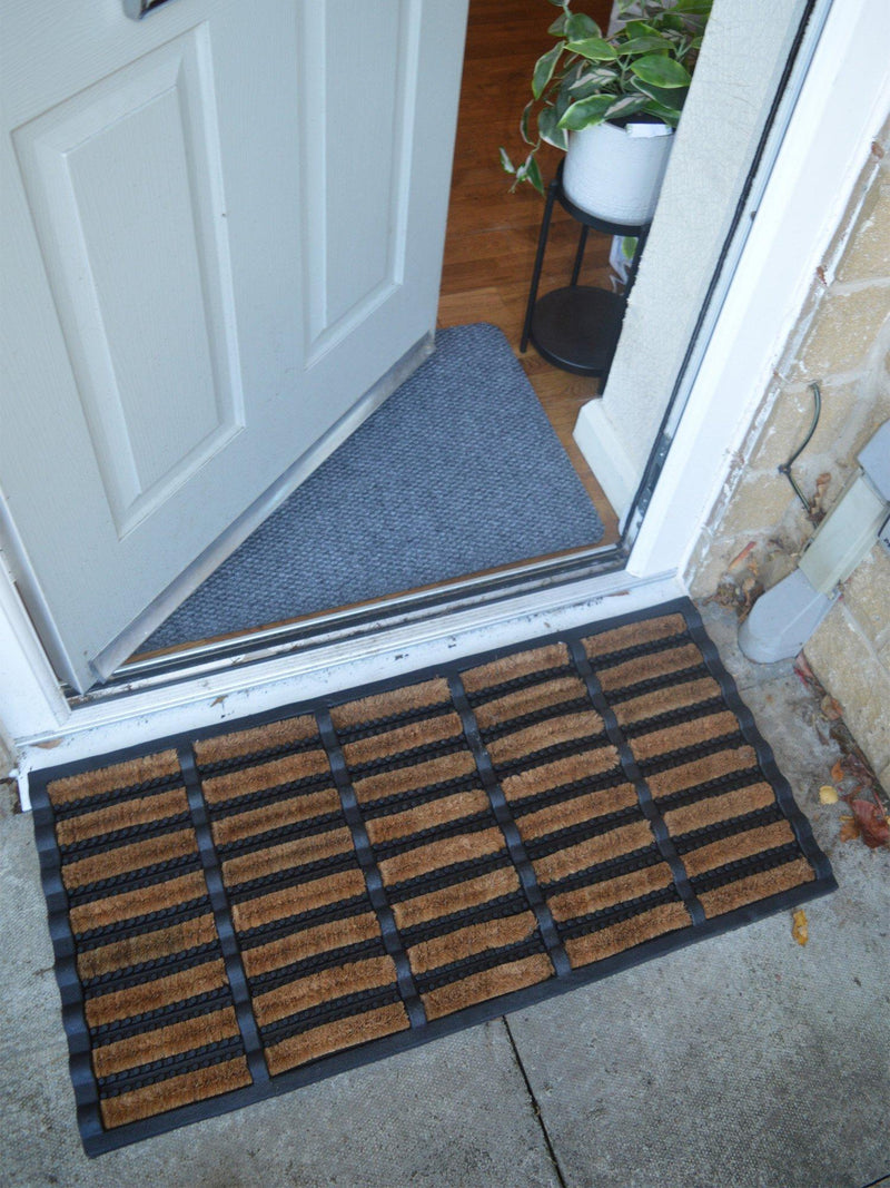 John Lewis rubber coir scraper door mat black - British product