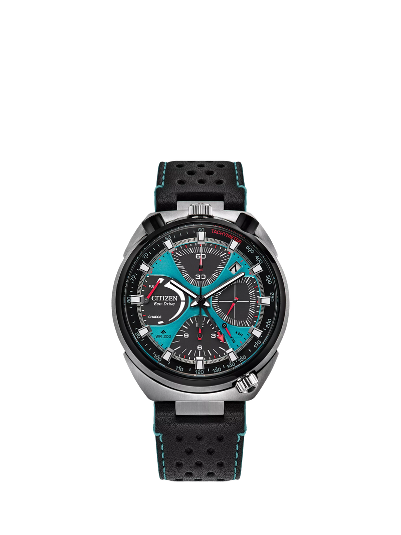 Citizen Promaster Bullhead Racing Chronograph blue dial leather strap - British product