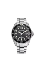 John Lewis Citizen BN0261-51E Men's PROMASTER Diver's Watch Black Dial Silver Bracelet 41mm- Buy online at McGrocer