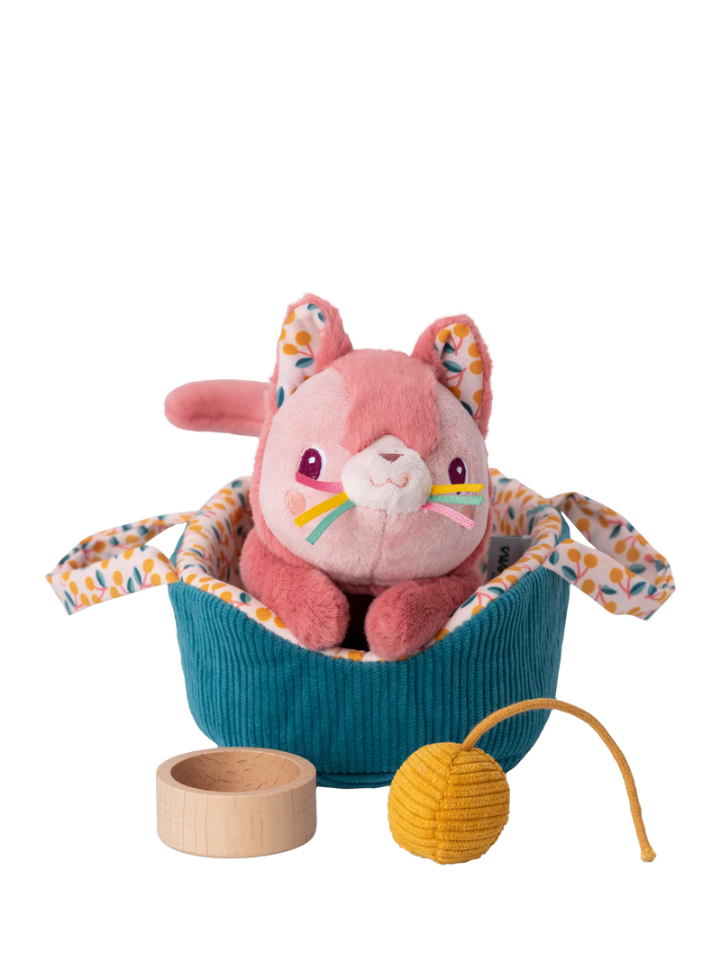 Lilliputiens Jeanne Cat with Basket soft toy - British product