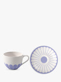 Porcelain Coffee Cup and Saucer Set 160ml Blue Floral Design