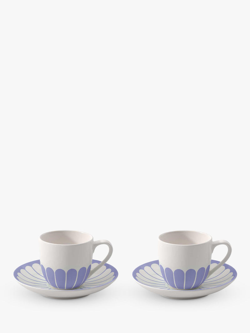 Villeroy & Boch porcelain espresso cup and saucer set of 2, 70ml, blue (British brand)