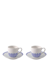 John Lewis Porcelain Espresso Cup and Saucer Set of 2, 70ml, Blue- Buy online at McGrocer