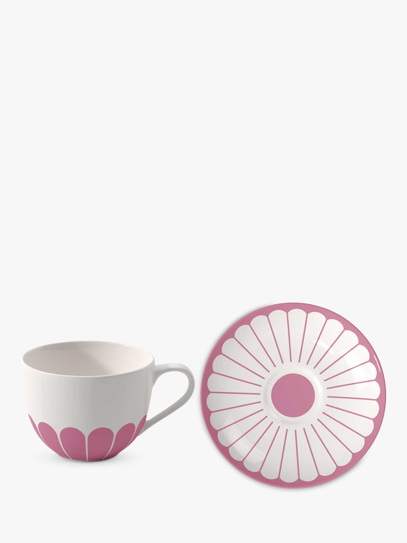 Villeroy & Boch porcelain coffee cup and saucer set, Cassis variant, 160ml (British brand)