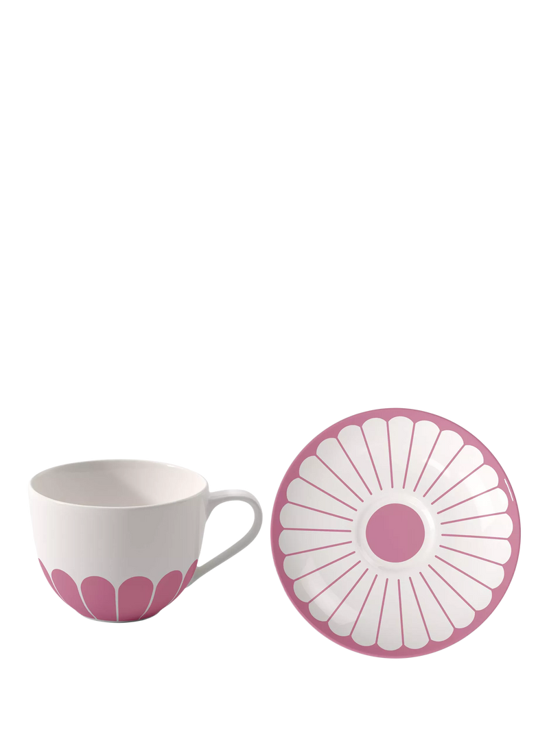 Villeroy & Boch porcelain coffee cup and saucer set, Cassis variant, 160ml (British brand)
