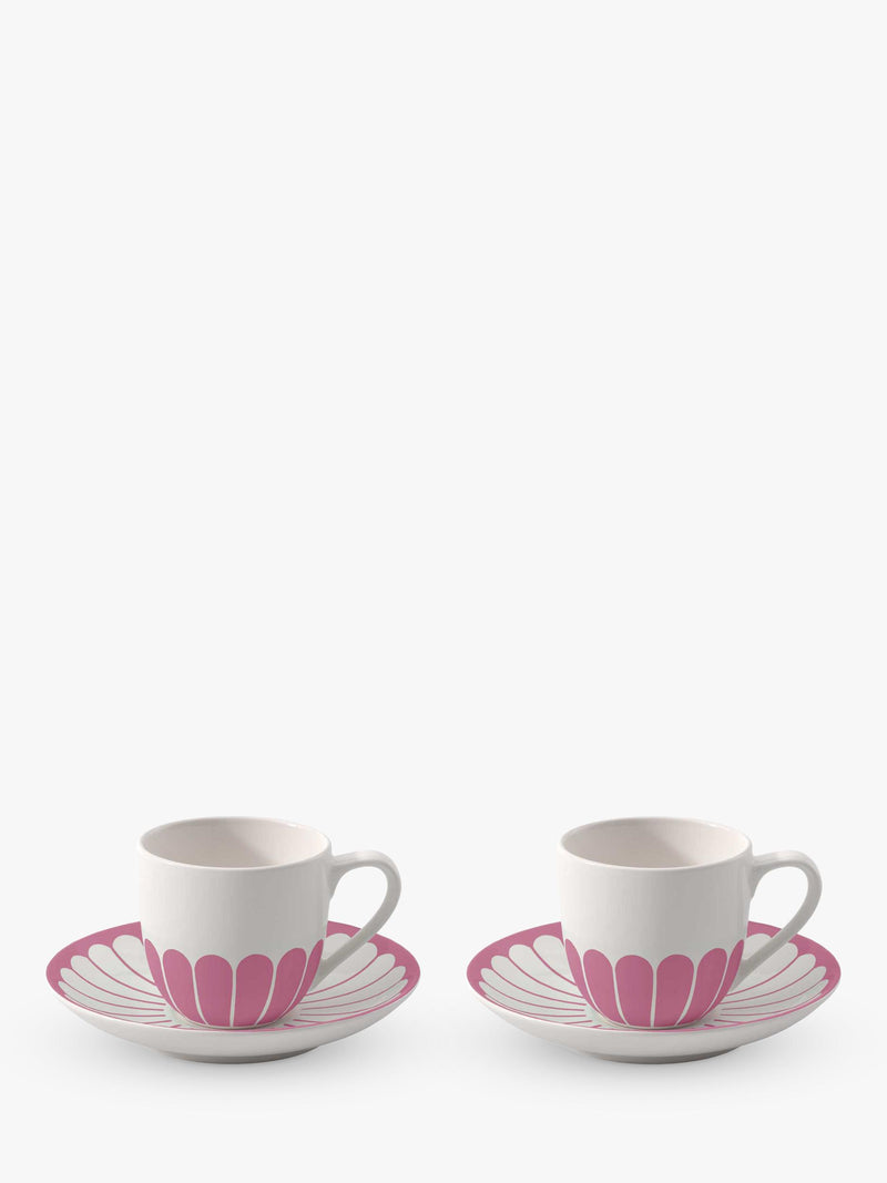 Villeroy & Boch floral porcelain espresso cup and saucer set, 70ml, 2-piece (British brand)