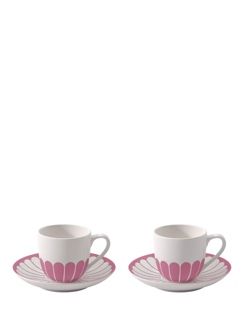 Villeroy & Boch floral porcelain espresso cup and saucer set, 70ml, 2-piece (British brand)