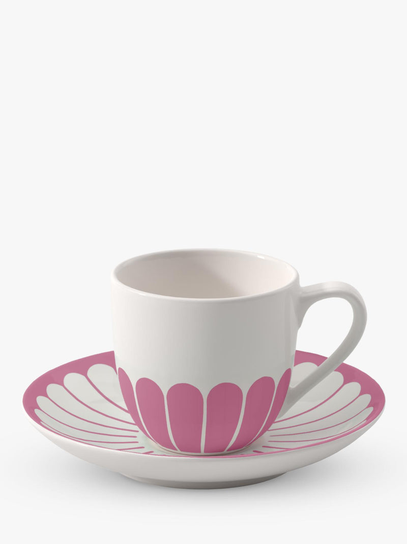 Villeroy & Boch floral porcelain espresso cup and saucer set, 70ml, 2-piece (British brand)