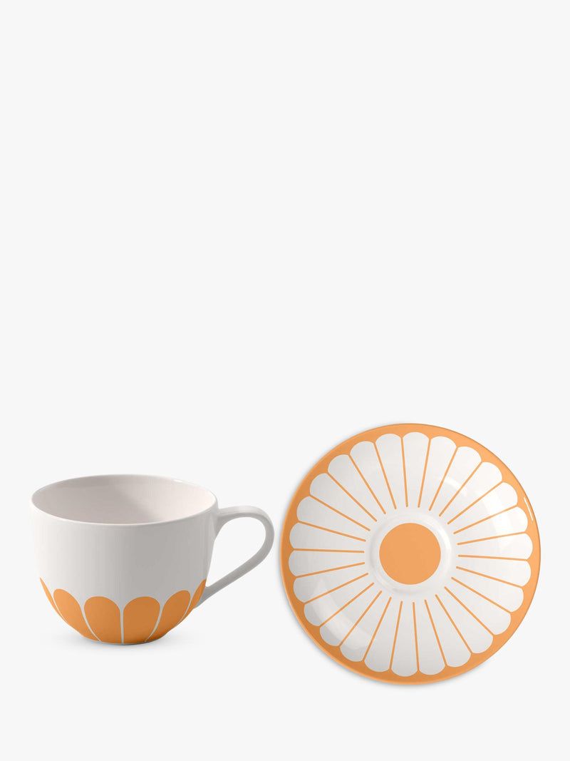 Villeroy & Boch floral porcelain cup and saucer set, 160ml, Soleil (British brand)
