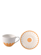 John Lewis Porcelain Coffee Cup and Saucer Set with Floral Design, 160ml, Soleil- Buy online at McGrocer