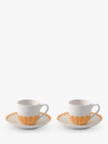 Villeroy & Boch porcelain espresso cup and saucer set, Fleur floral pattern, 70ml, set of two (British brand)