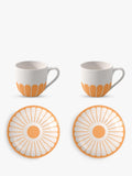 Villeroy & Boch porcelain espresso cup and saucer set, Fleur floral pattern, 70ml, set of two (British brand)
