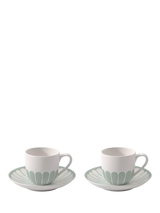 John Lewis Porcelain Espresso Cup and Saucer Set, 2 Pieces, 70ml, Vert- Buy online at McGrocer