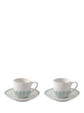 Villeroy & Boch porcelain espresso cup and saucer set with floral design, 70ml, set of two (British brand)
